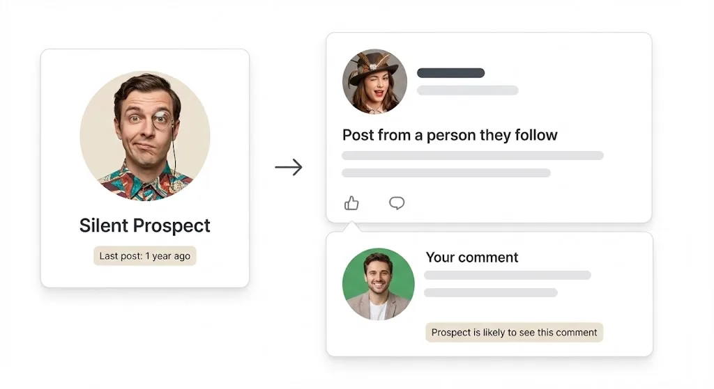 Extrovert tracking a stakeholder who reads but rarely posts on LinkedIn